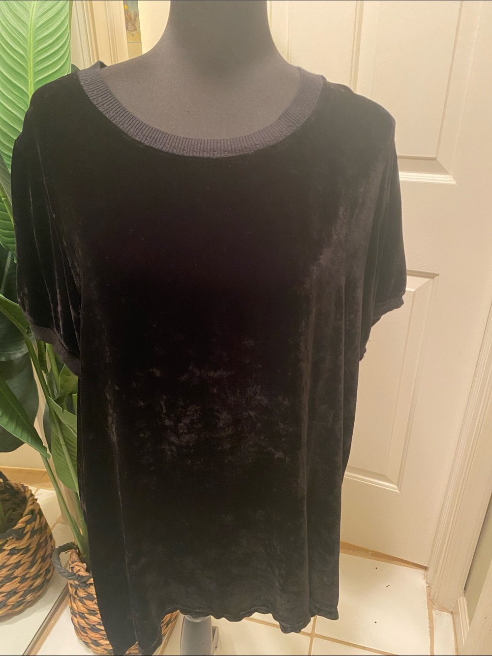 Johnny Was Black Velvet Short Sleeve Tee